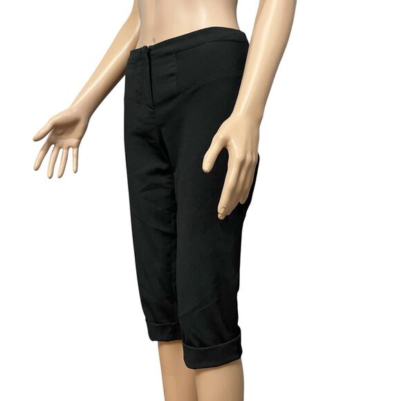 Y2K Bebe Pedal Pusher Capri Pants Size 2 Pinstripe Low Rise Cuffed Retro Pinup - Picture 4 of 11